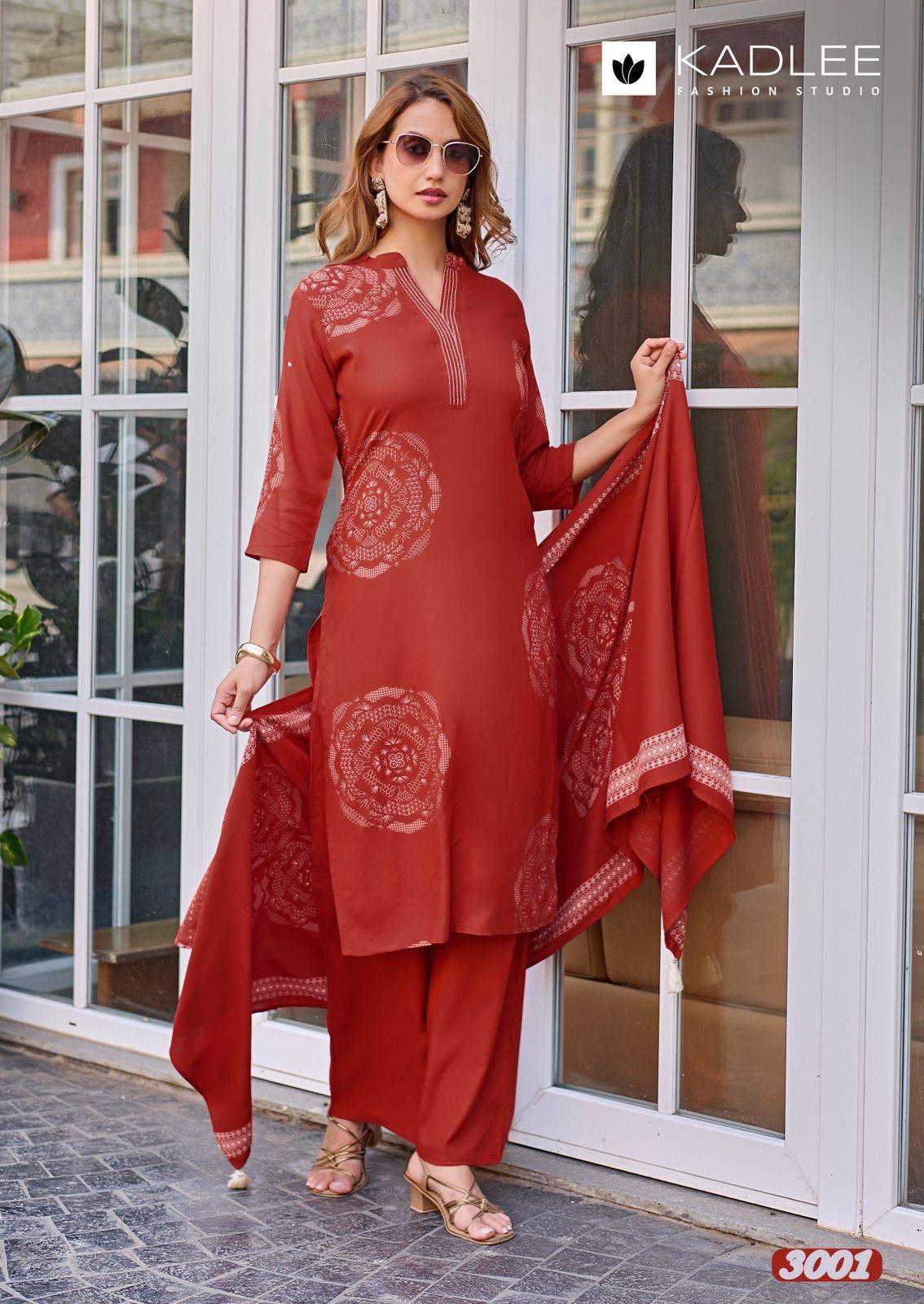 Kasturam By Kadlee 3001 To  3006 Series Beautiful Festive Suits Colourful Rayon print Stitched dresses At Wholesale Price